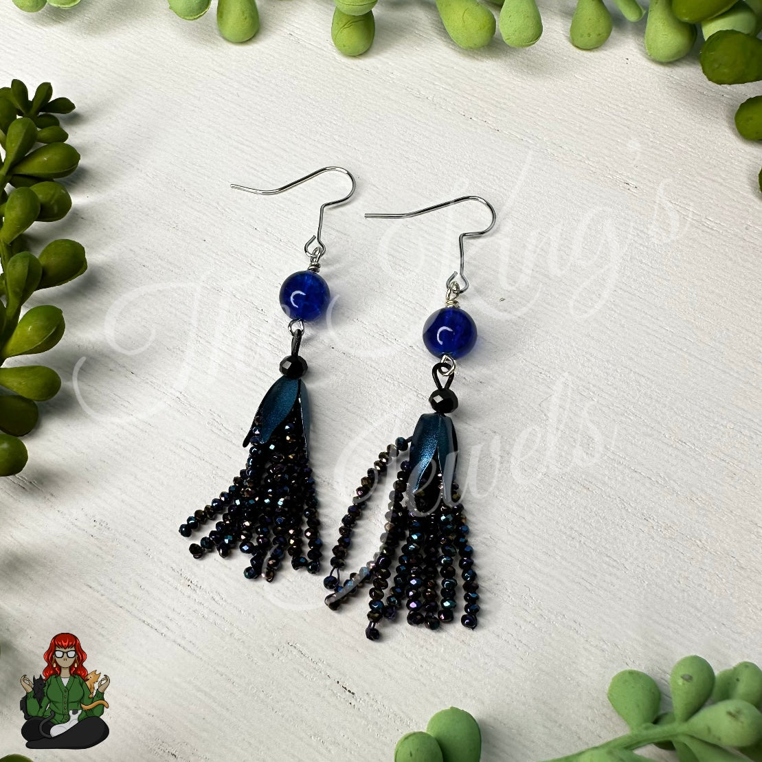 Blue & Purple Beaded Earrings!