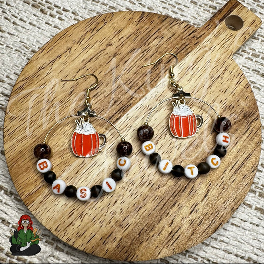 Riona - Basic Bitch Pumpkin Spice Latte Hoop Earrings!