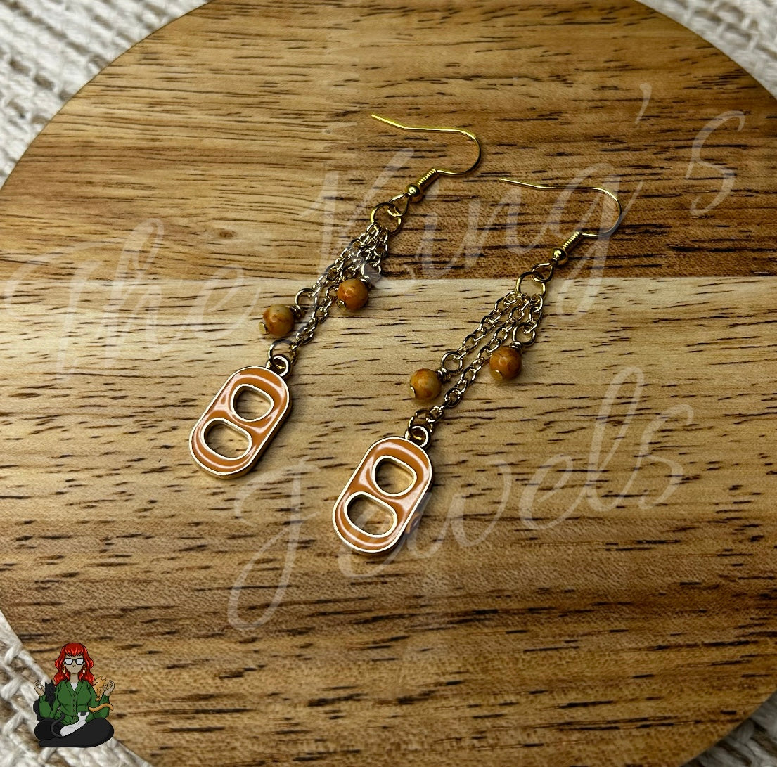 Gladys - Orange Pop Tab Earrings!