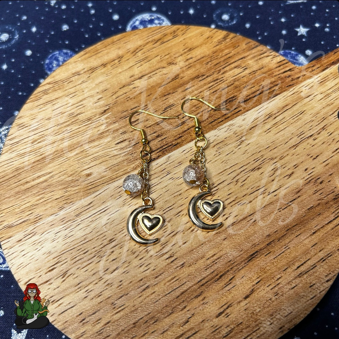 Gladys - Heart in the Moon Earrings!