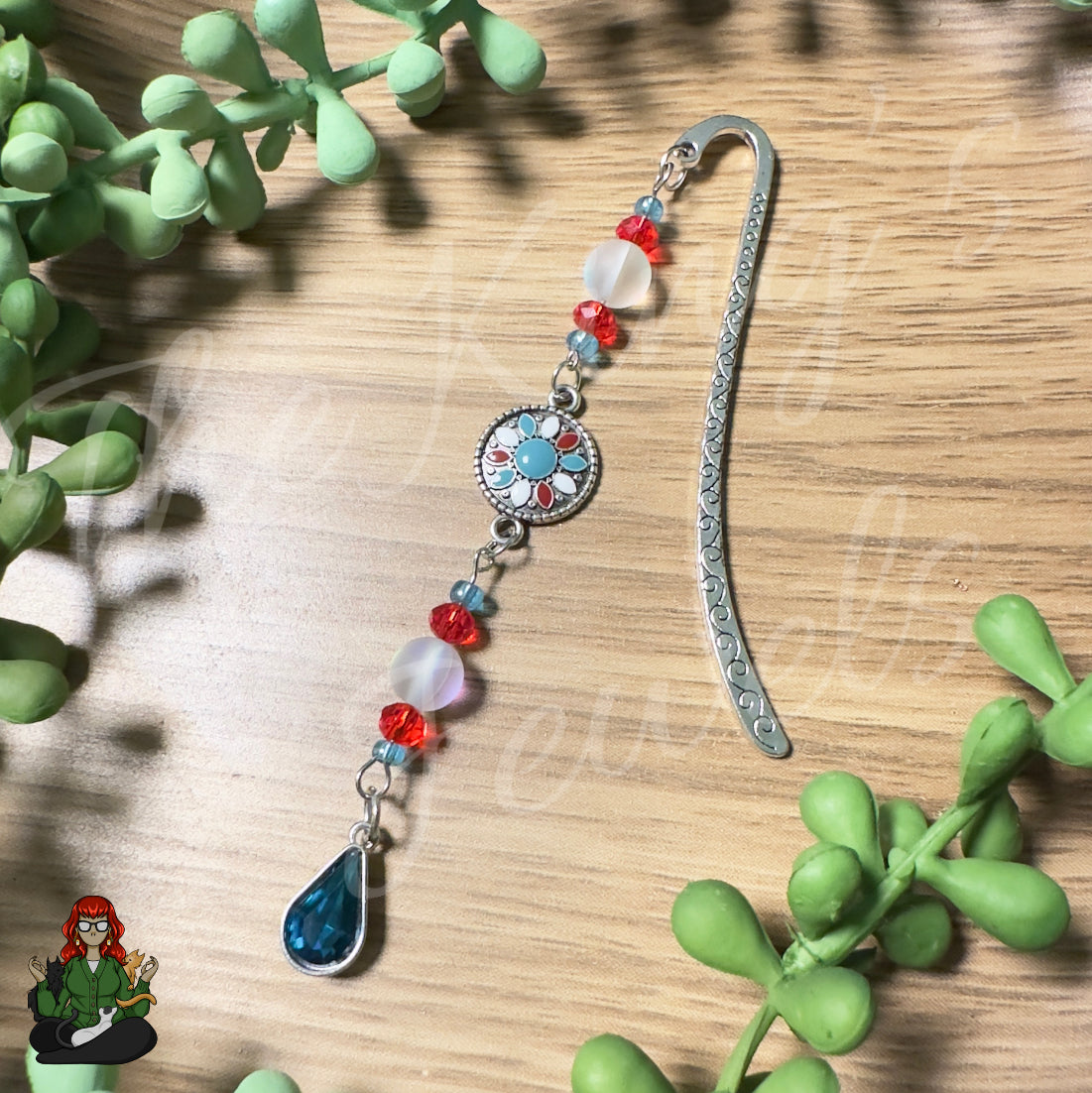 GwennaBelle - Southwestern Aura Bead & Blue Rhinestone Bookmark!