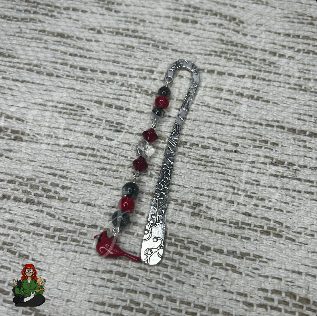 GwennaBelle - Cardinal & Glass Bead Bookmark!