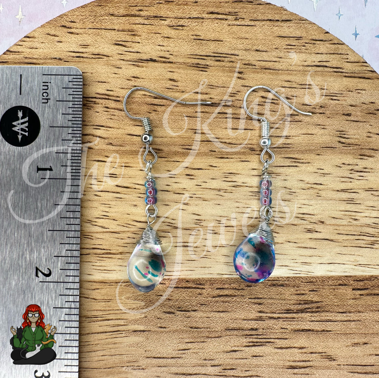 Katie - Blue & Purple Teardrop Earrings!