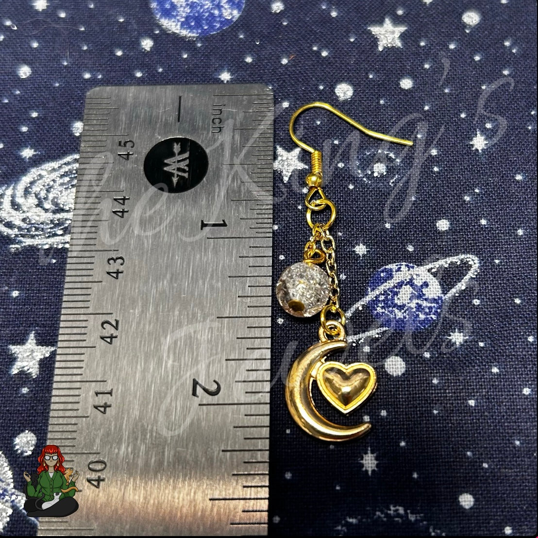 Gladys - Heart in the Moon Earrings!