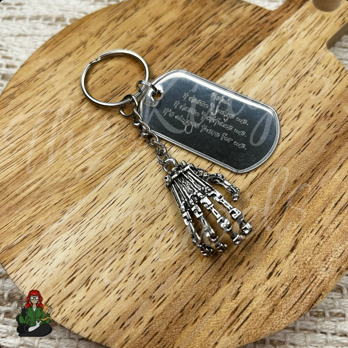 "Inspired Fall Poem" Etched Dog Tag Keychains!