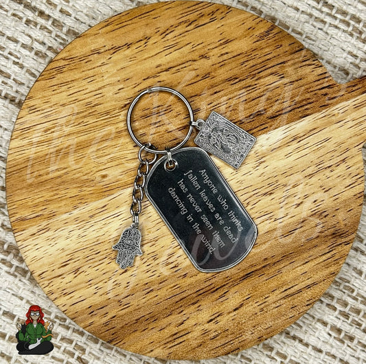 "Metal Poem" Etched Dog Tag Keychains!