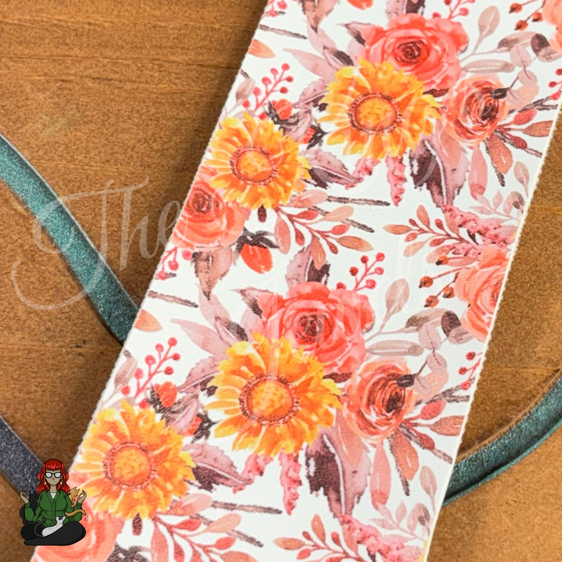 Shannon - Purple & Orange Floral Faux Leather Bookmarks!