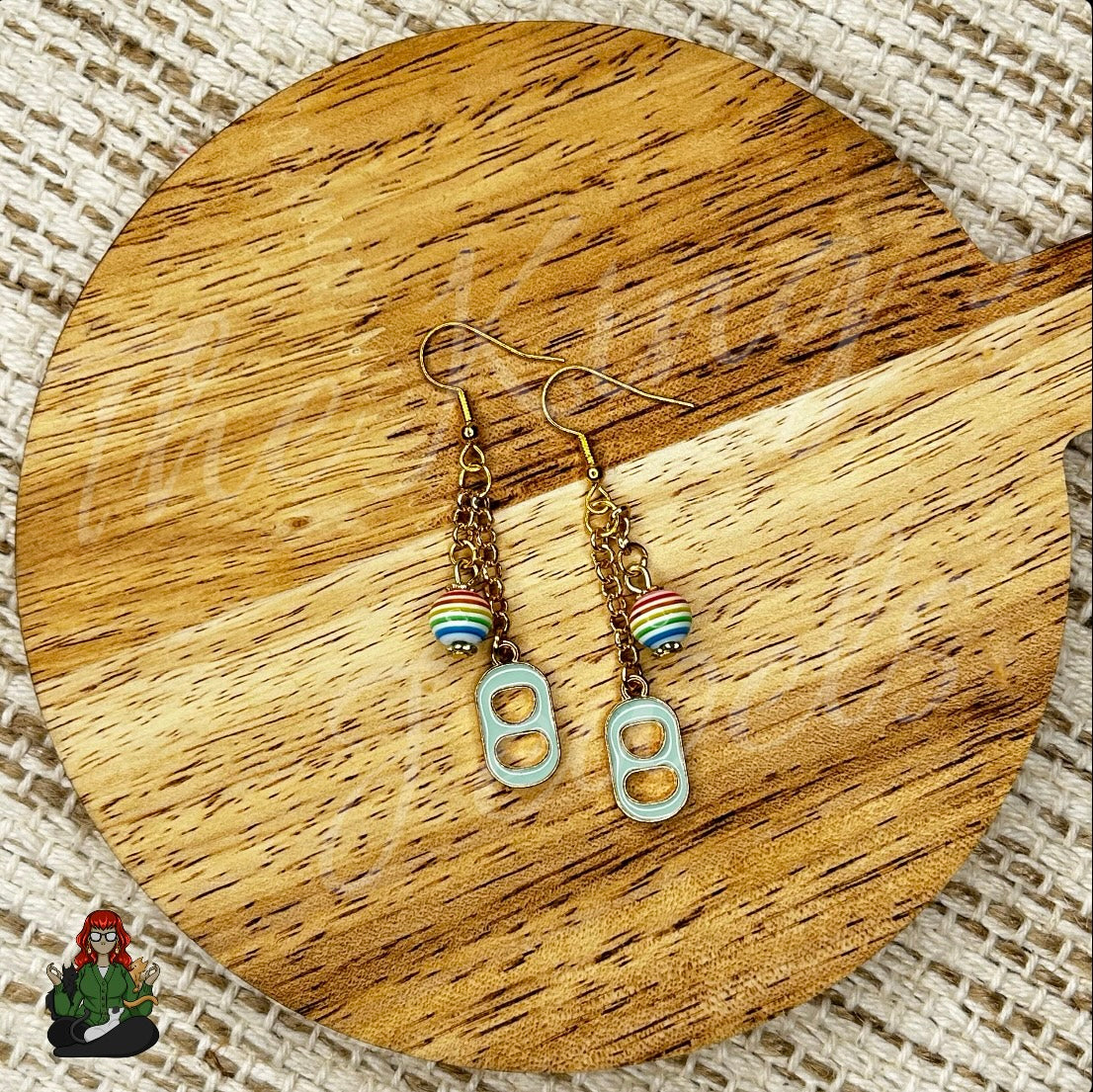 Gladys - Teal Pop Tab Earrings!