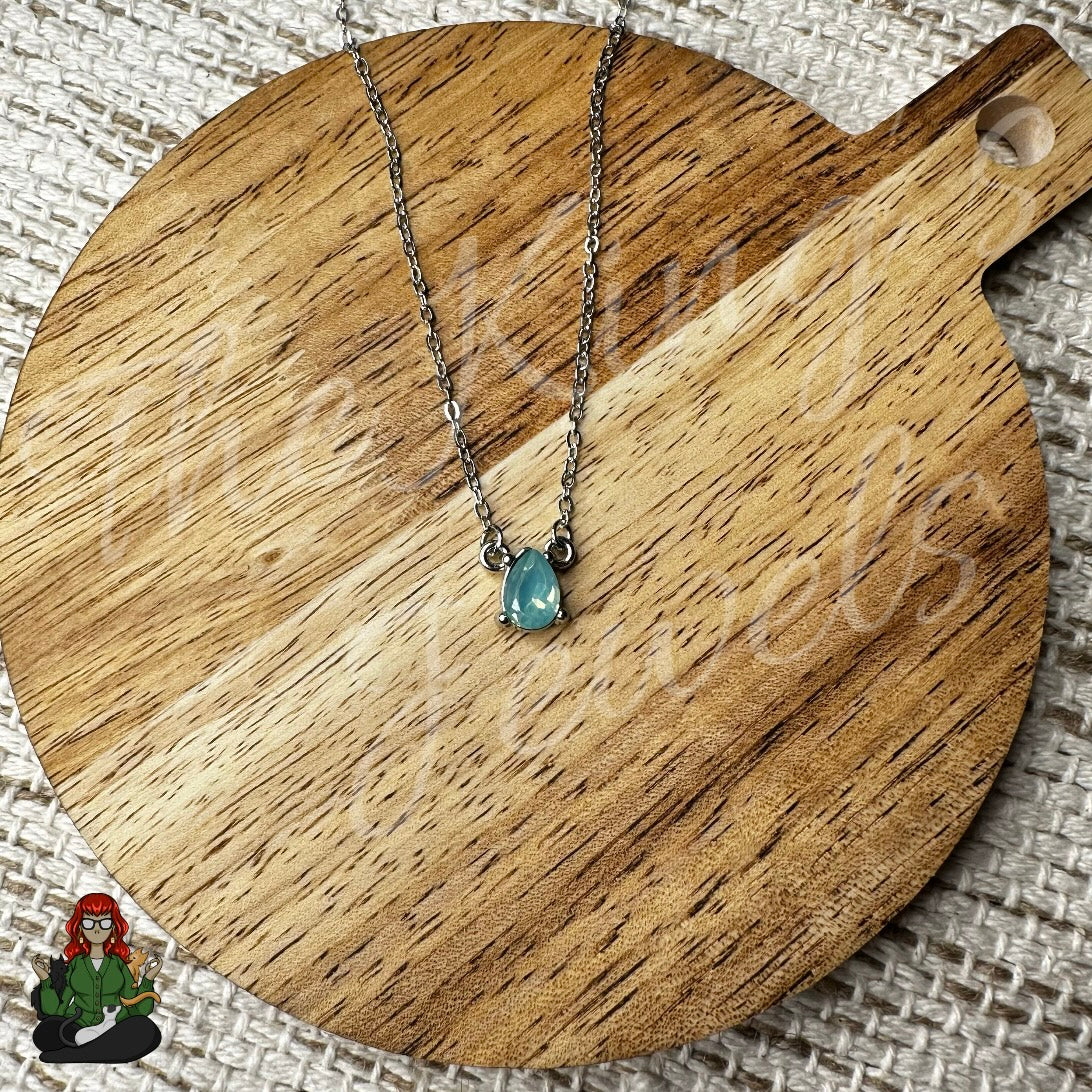 Ella - Teal Teardrop Necklaces!