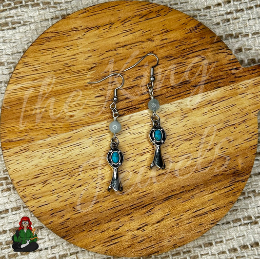 Katie - Dyed Aquamarine & Turquoise Boho Earrings!