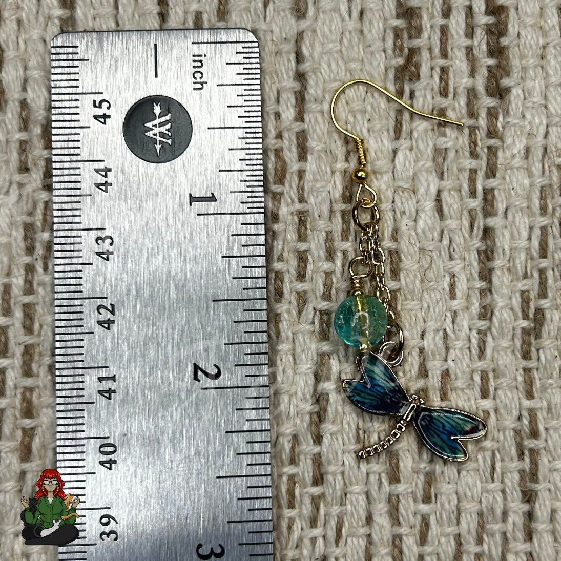 Gladys - Dragonfly and Crackle Bead Earrings!