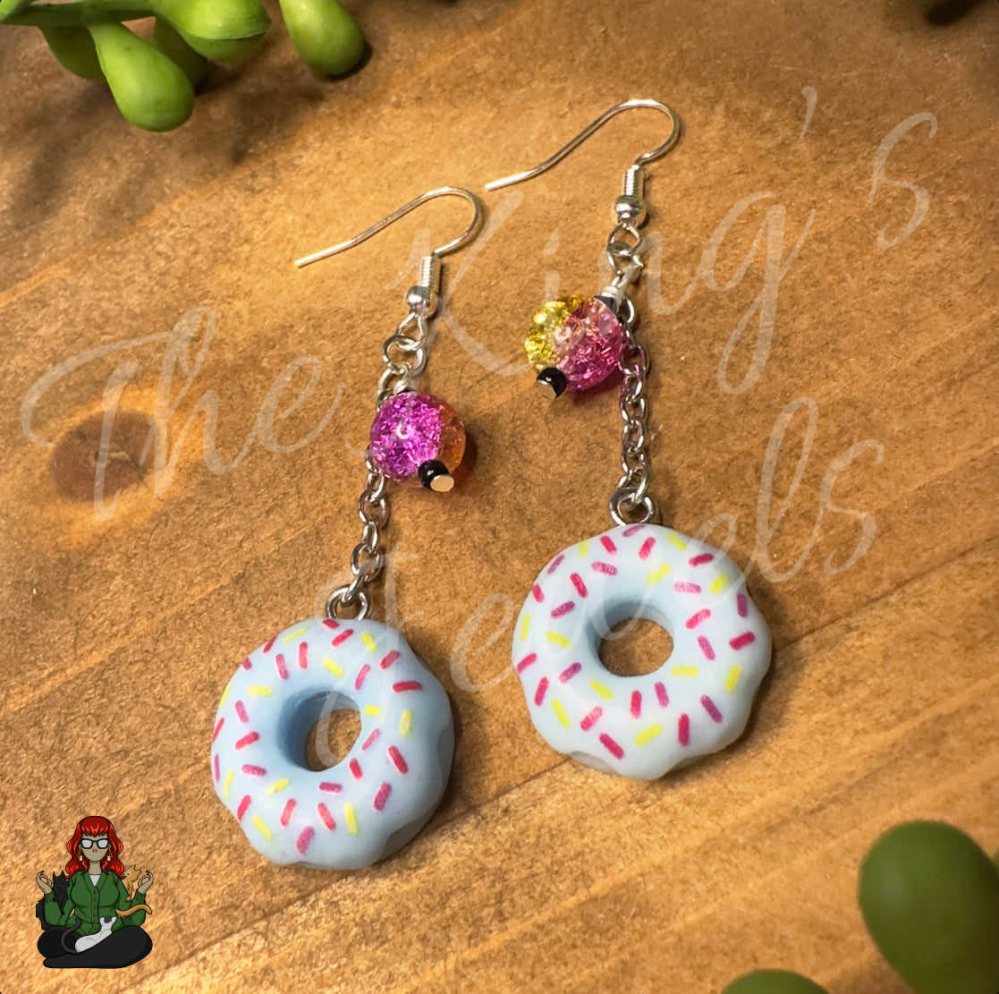 Gladys - Blue Donut Earrings!