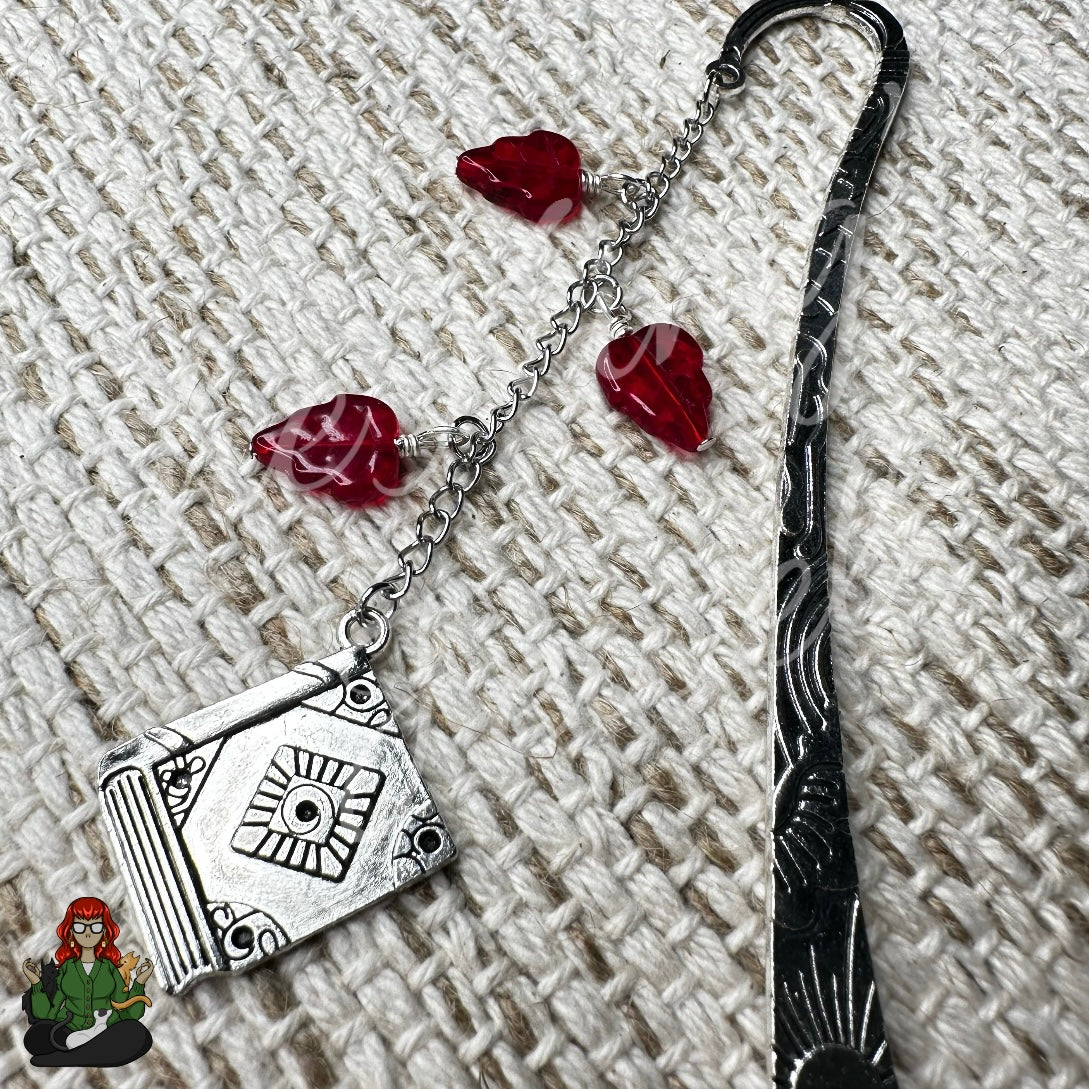 GwennaBelle - Red Leaf & Book Charm Bookmark!