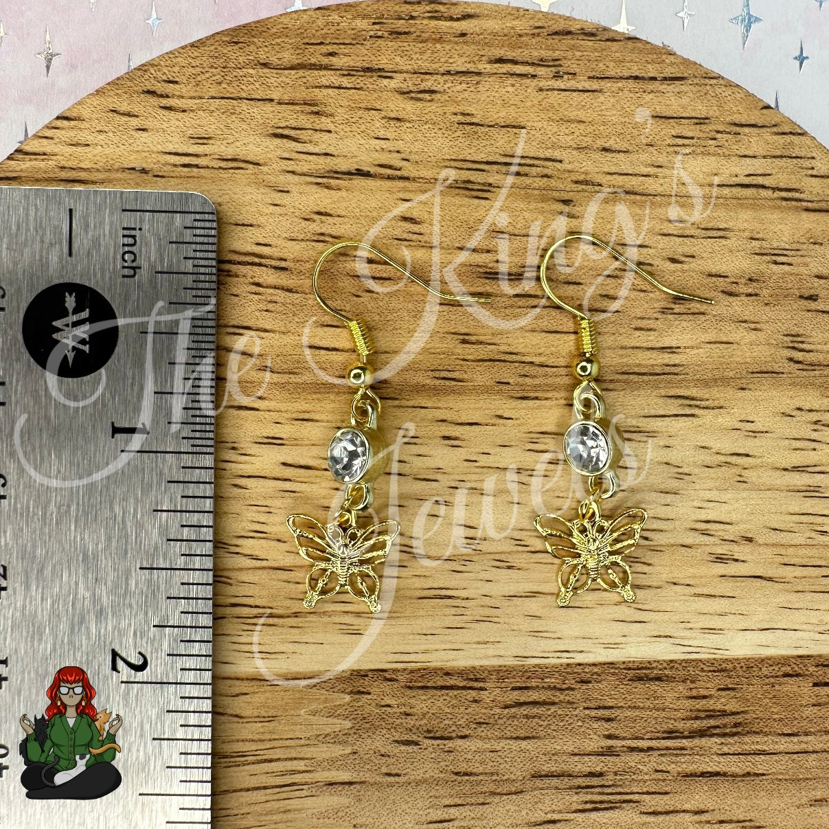 Katie - Rhinestone & Butterfly Earrings!