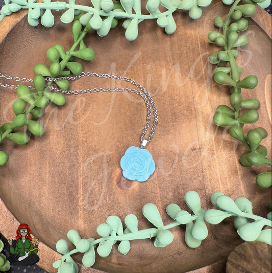 Ella - Light Teal Flower Necklace!