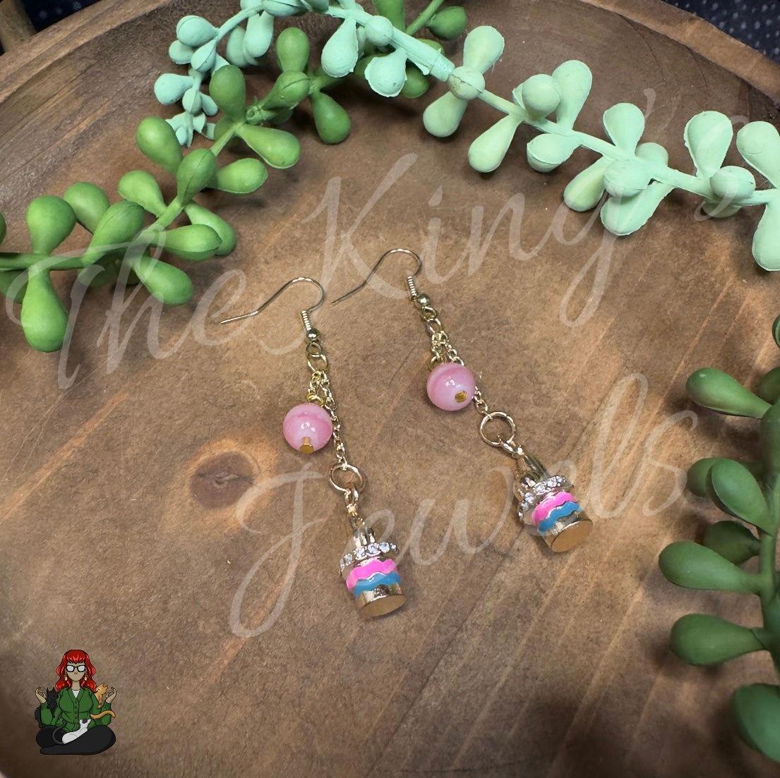 Gladys - Cacti & Glass Bead Earrings!