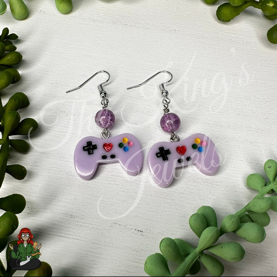 Katie - Purple Gamer Earrings!