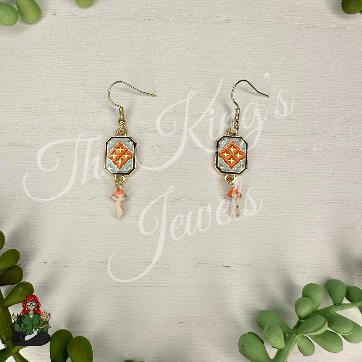 Katie - Orange Mushroom Earrings!