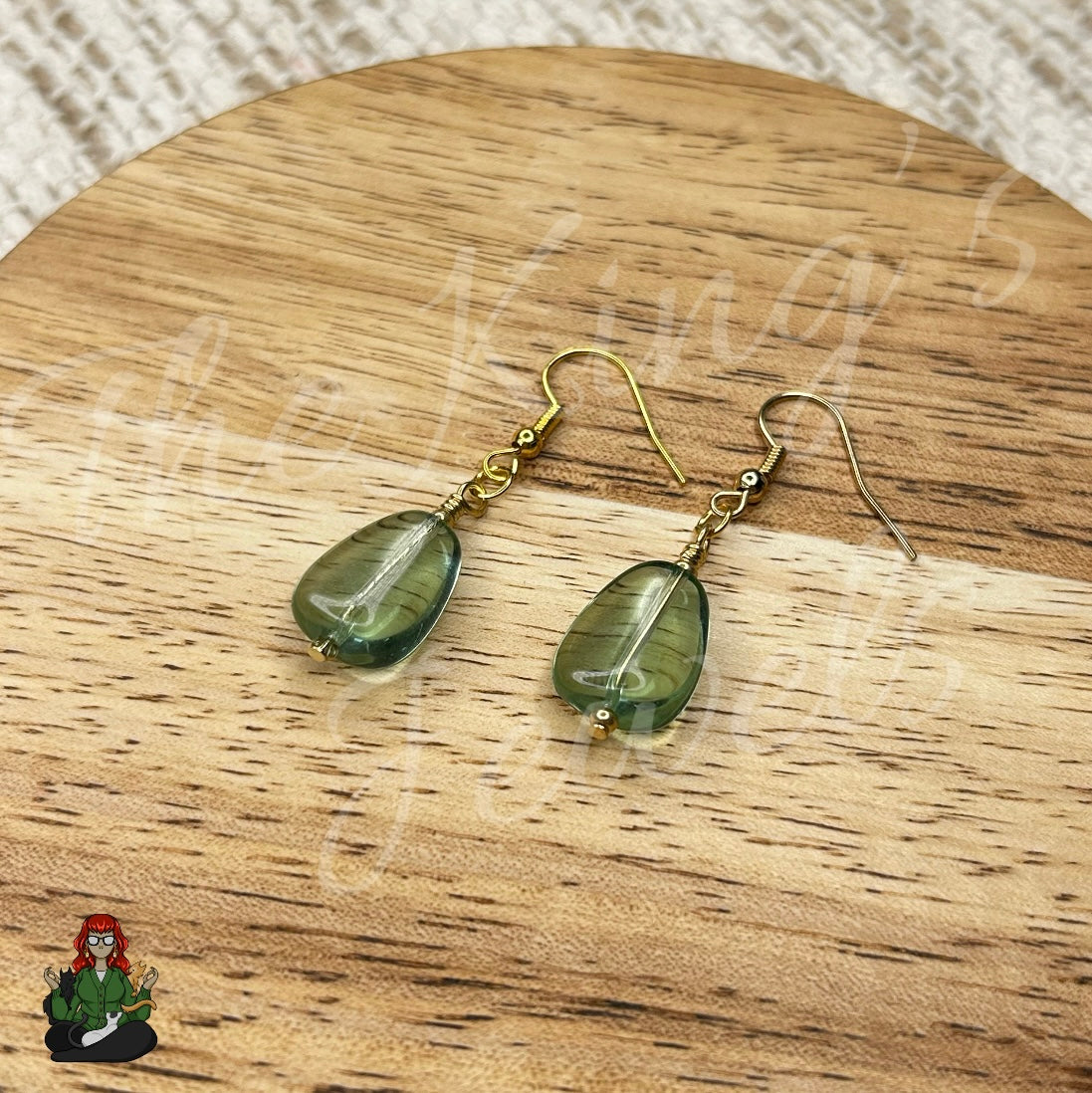 Shirley - Big Green Bead Earrings!