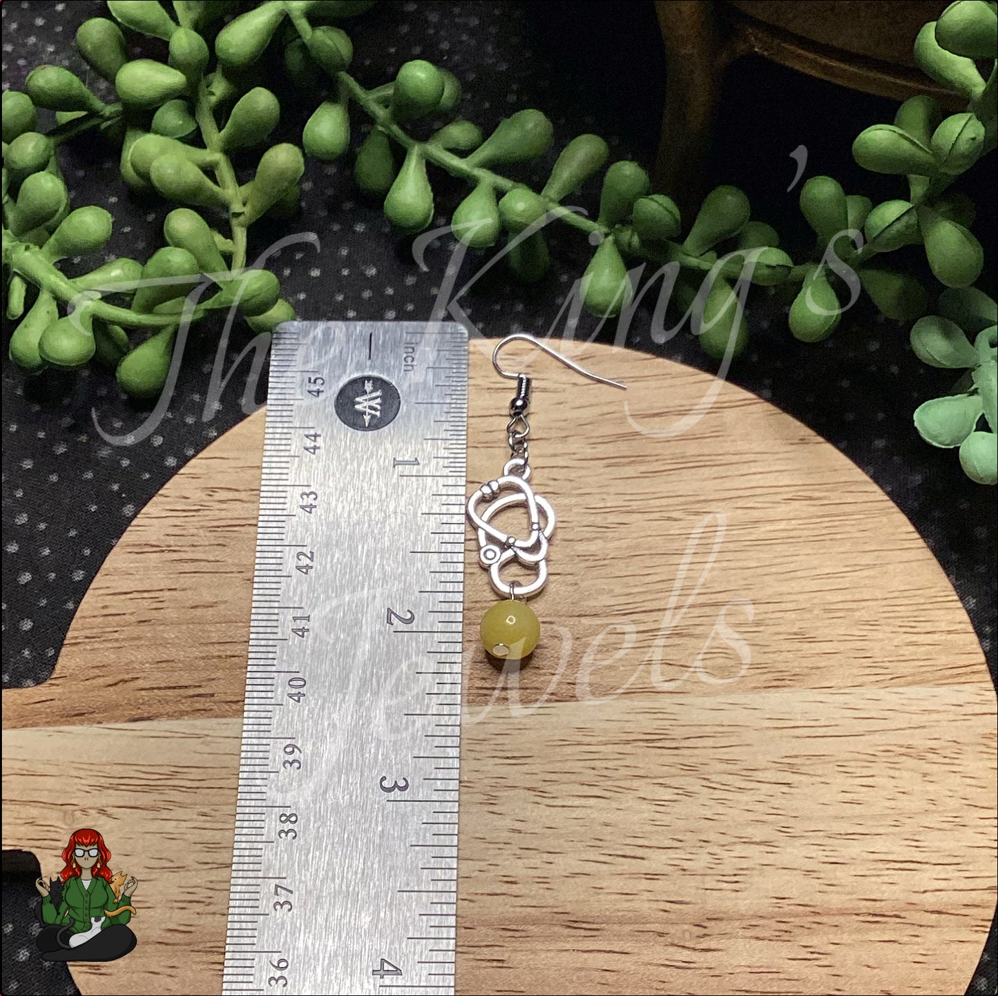 Katie - Yellow Jade Stethoscope Earrings!