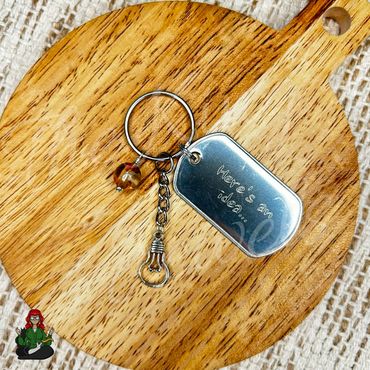 Reese - "Here's an idea..." "Fuck off..." Etched Dog Tag Keychain!