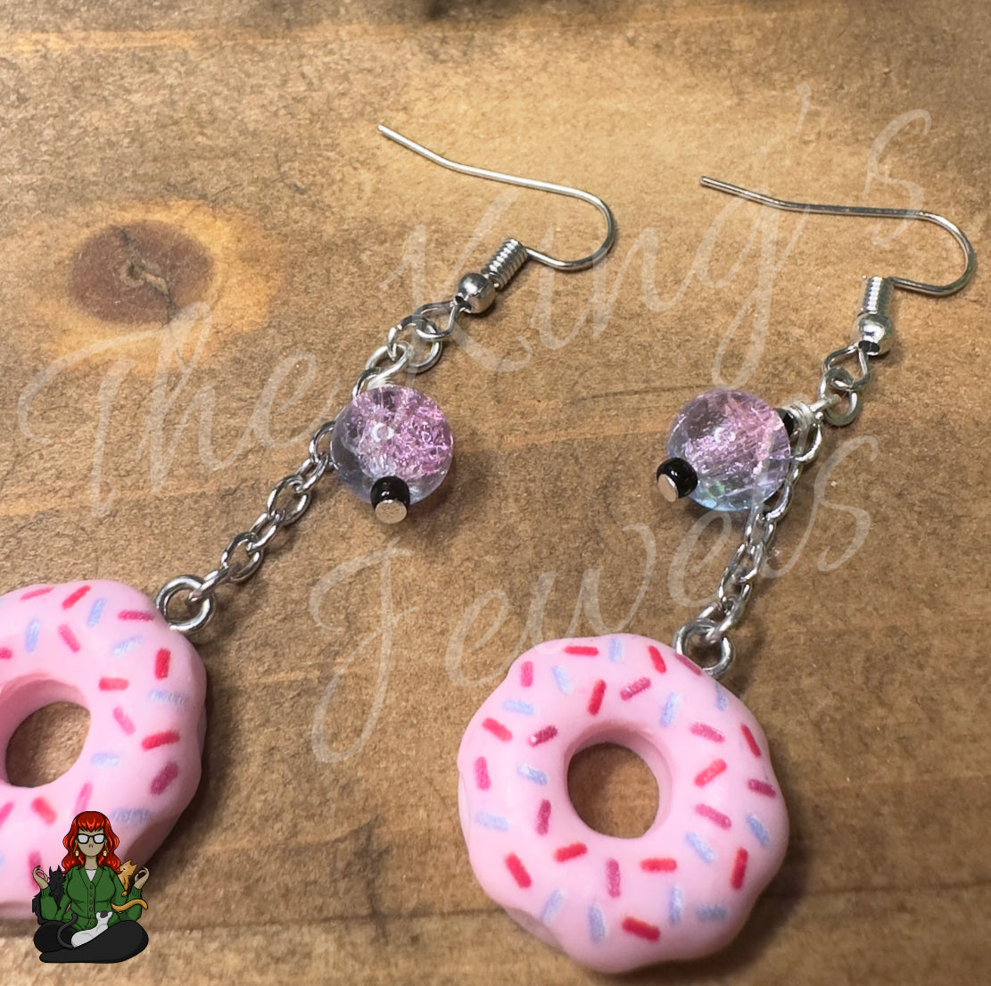 Gladys - Pink Donut Earrings!