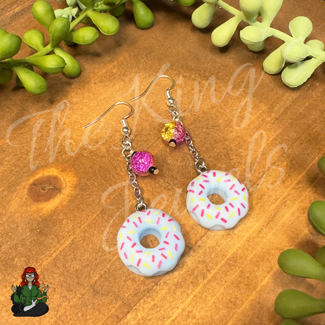 Gladys - Blue Donut Earrings!