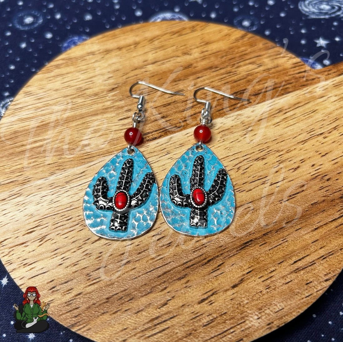 Katie - Metal Cactus Earrings!