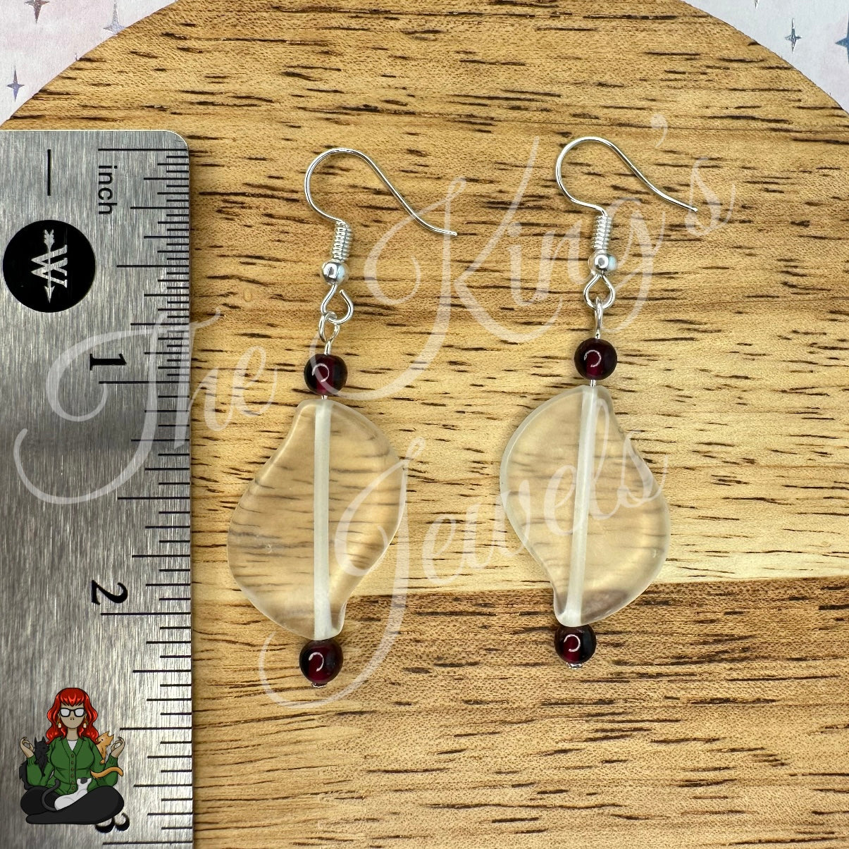 Melissa - Garnet & Frosted Bead Earrings!