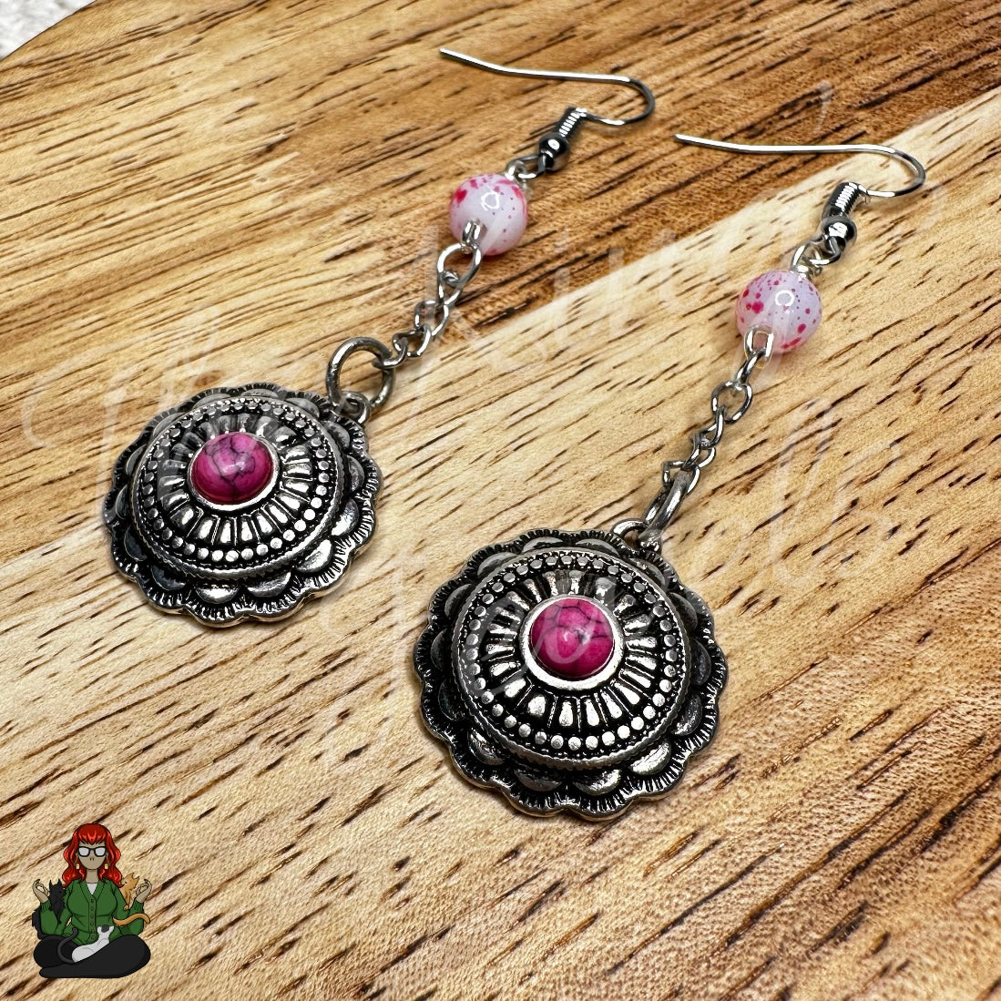 Katie - Hot Pink Aztec Earrings!