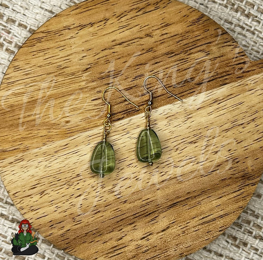 Shirley - Big Green Bead Earrings!