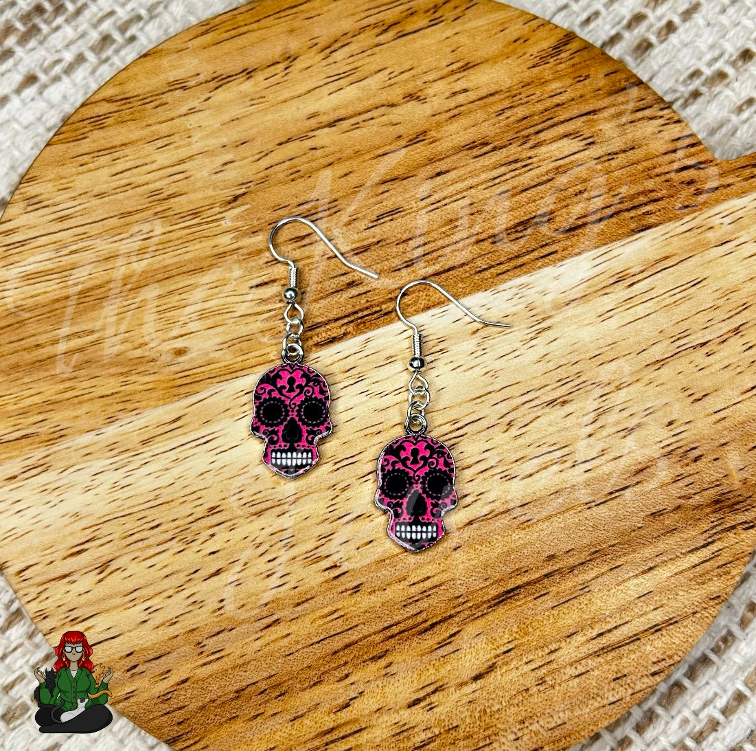 LeonaRae - Pink Sugar Skull Earrings!