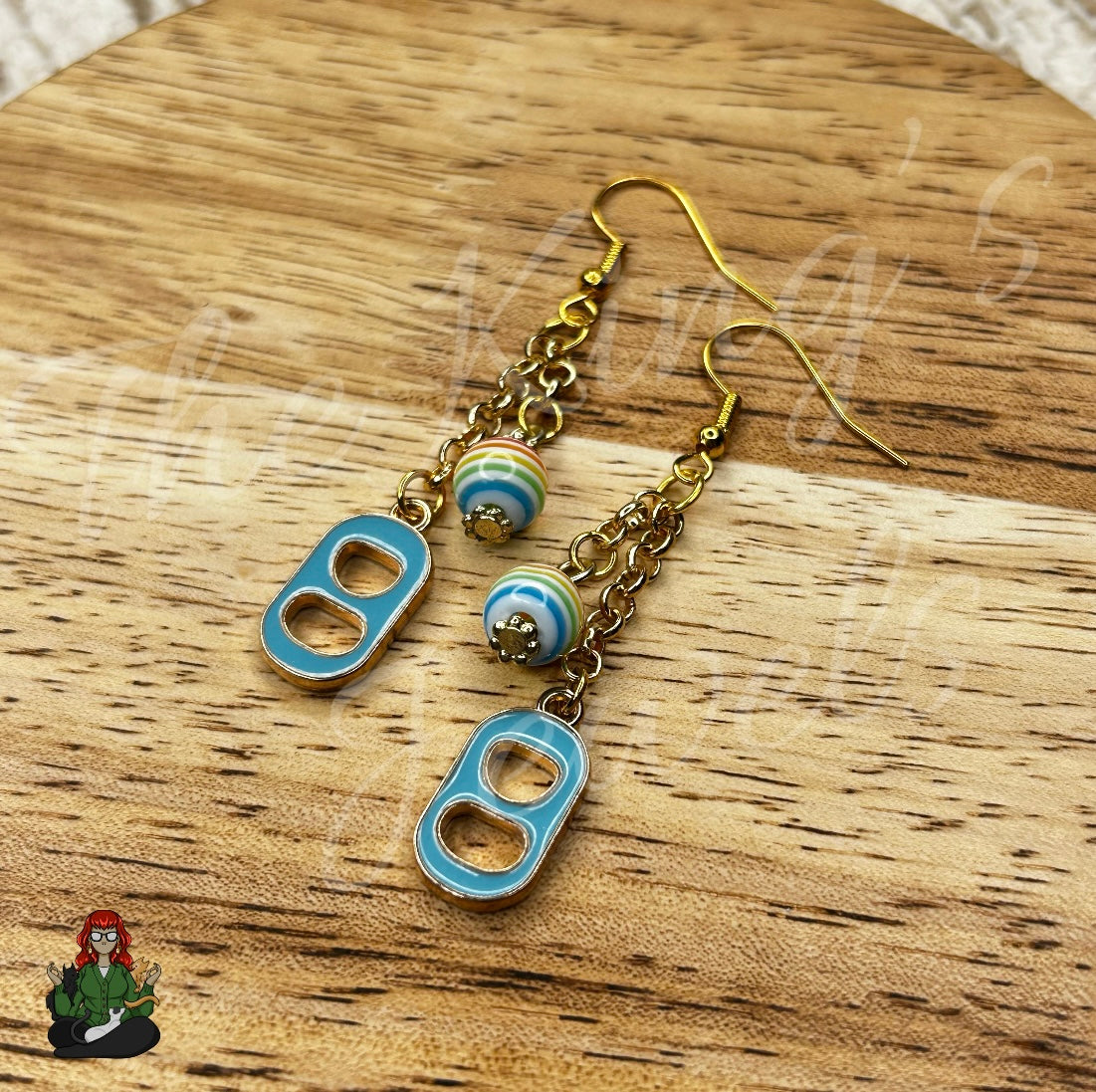 Gladys - Blue Pop Tab Earrings!