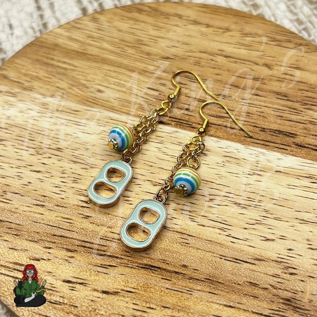 Gladys - Teal Pop Tab Earrings!