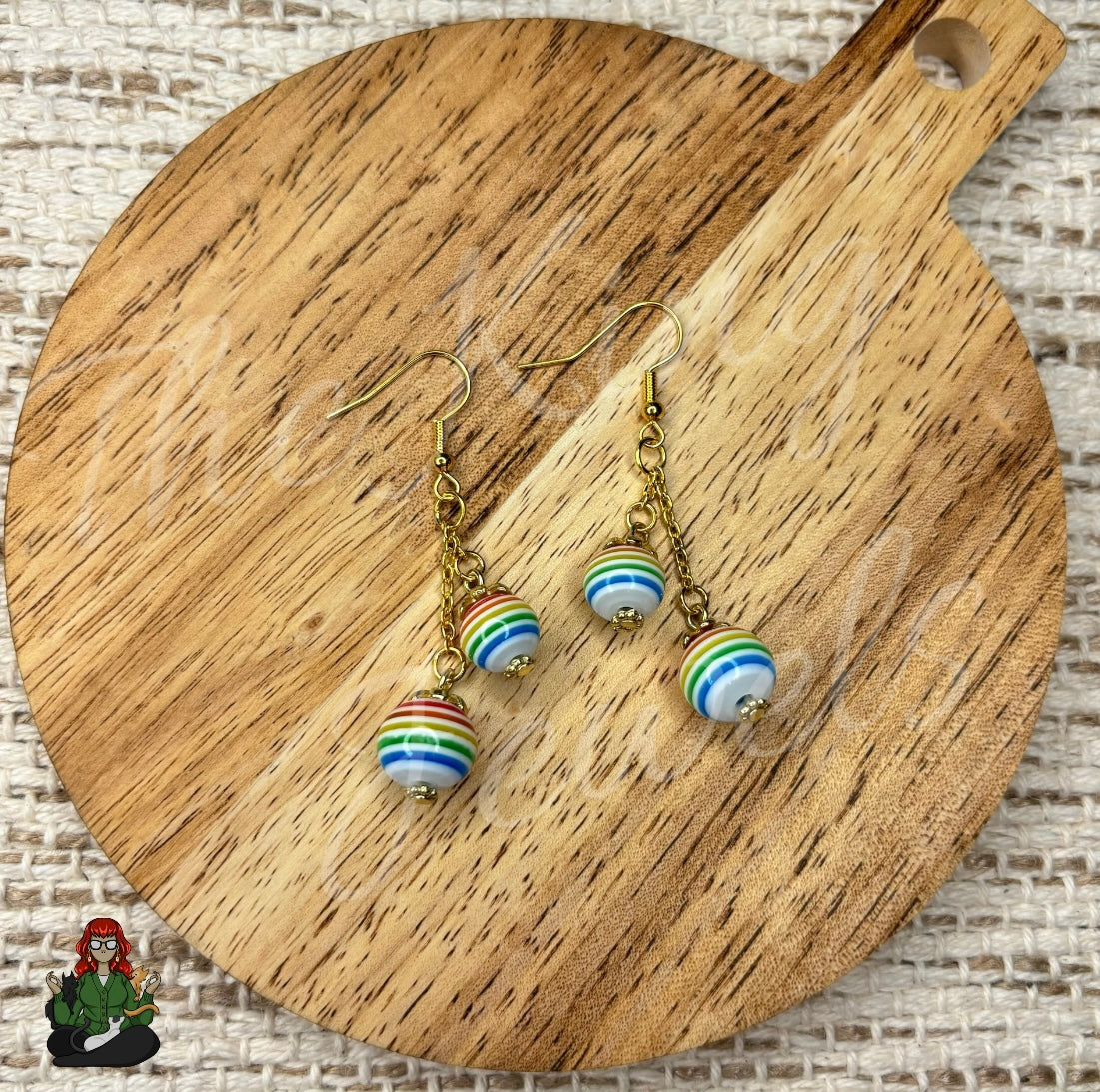 Gladys - Rainbow Bead Earrings!