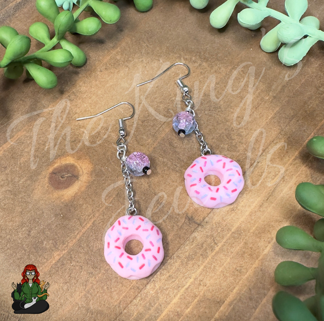 Gladys - Pink Donut Earrings!