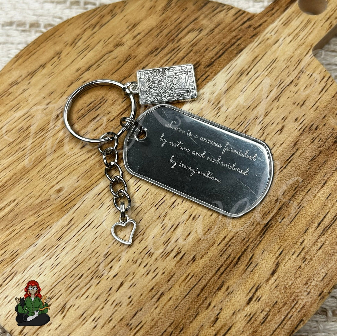 "Romantic" Etched Dog Tag Keychains! (Copy)