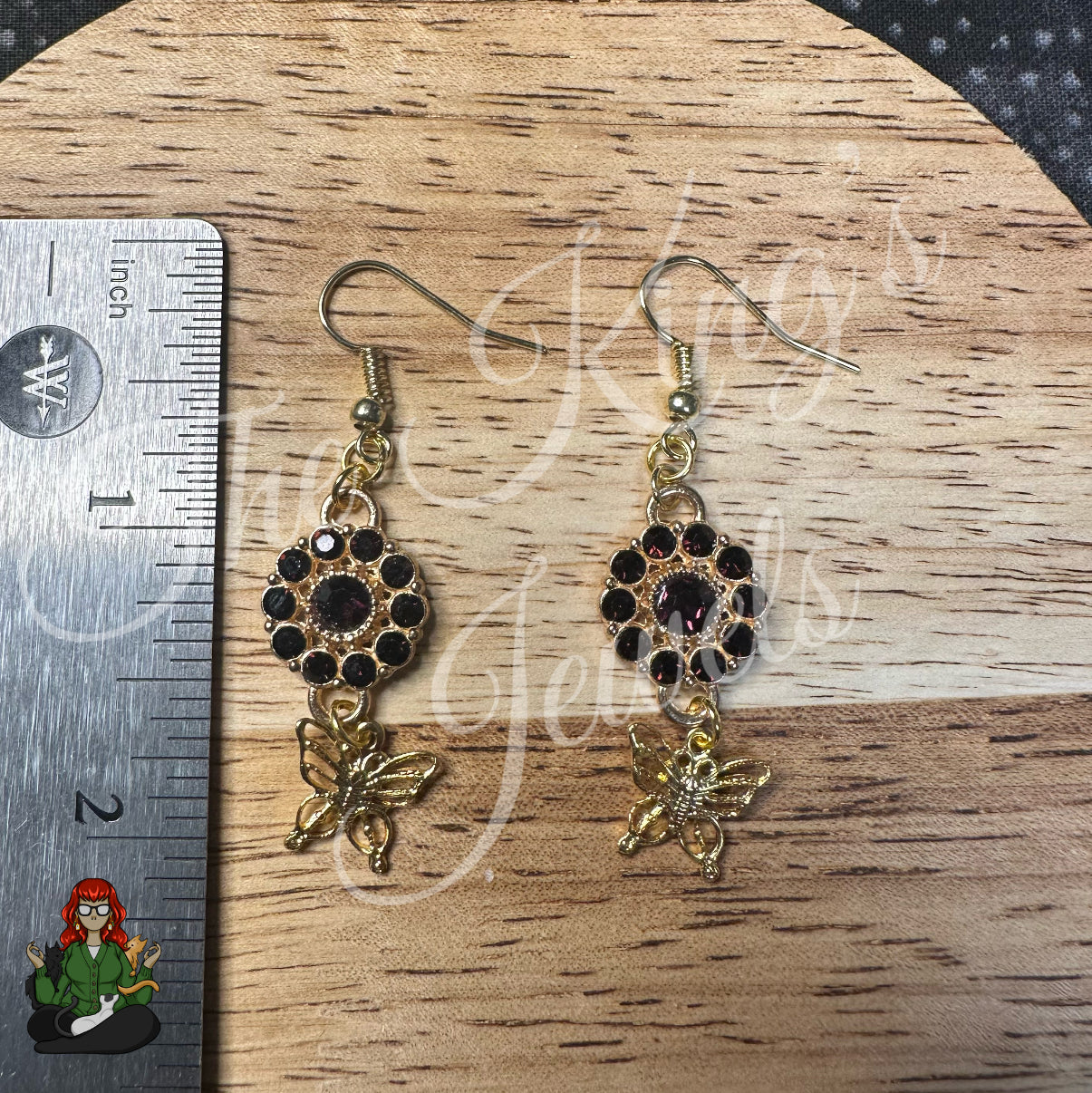 Katie - Rhinestone Medallion & Butterfly Earrings!