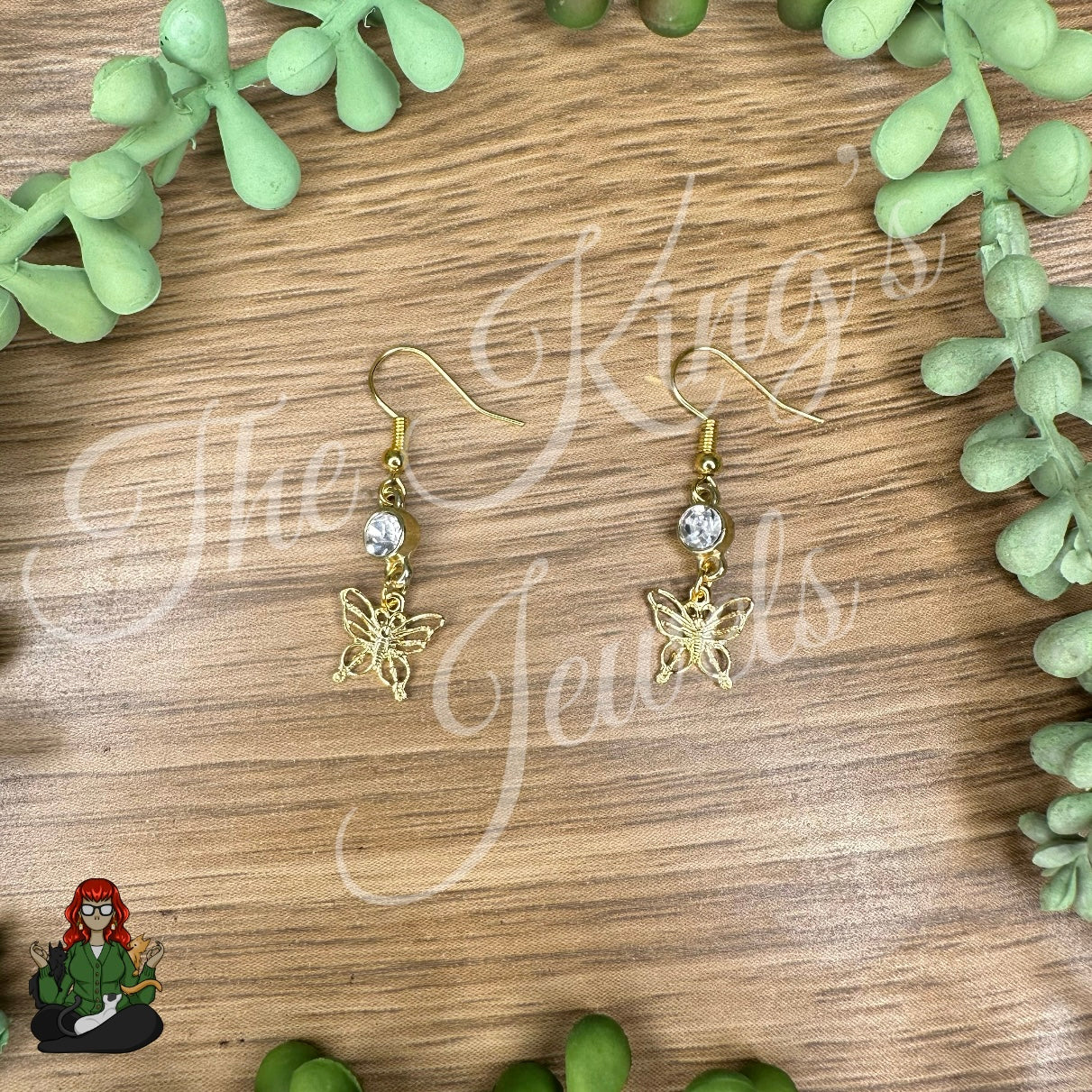 Katie - Rhinestone & Butterfly Earrings!