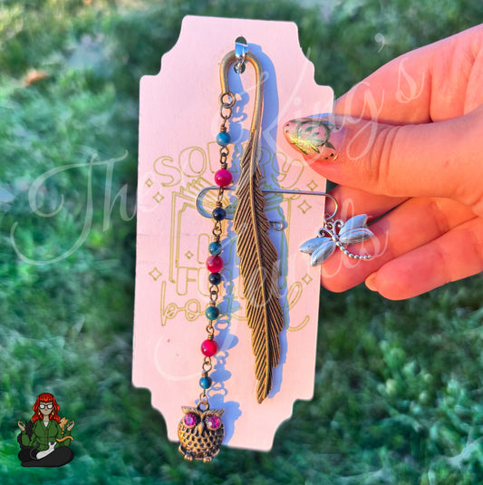 GwennaBelle - Dyed Tigers Eye & Owl Bookmark