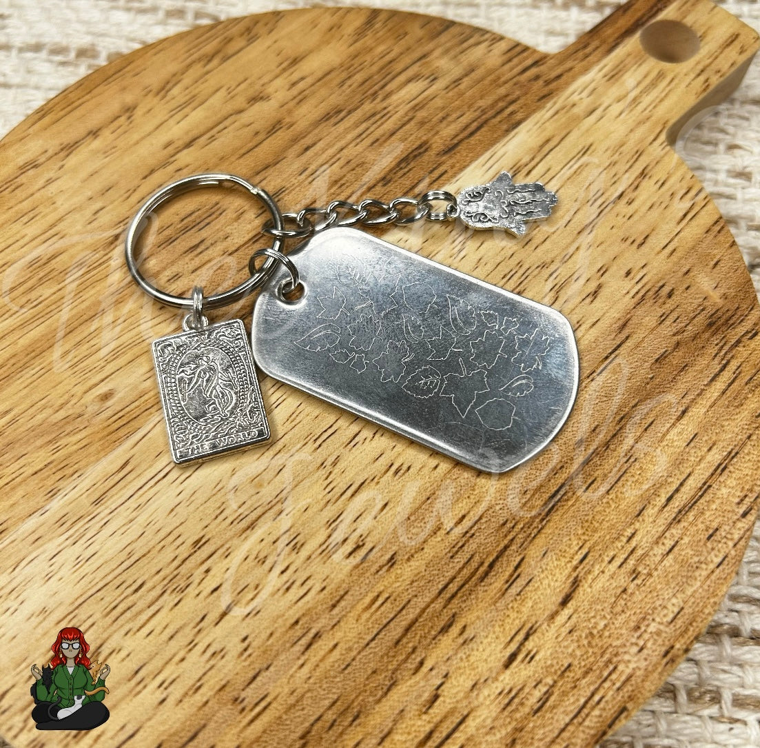 "Metal Poem" Etched Dog Tag Keychains!