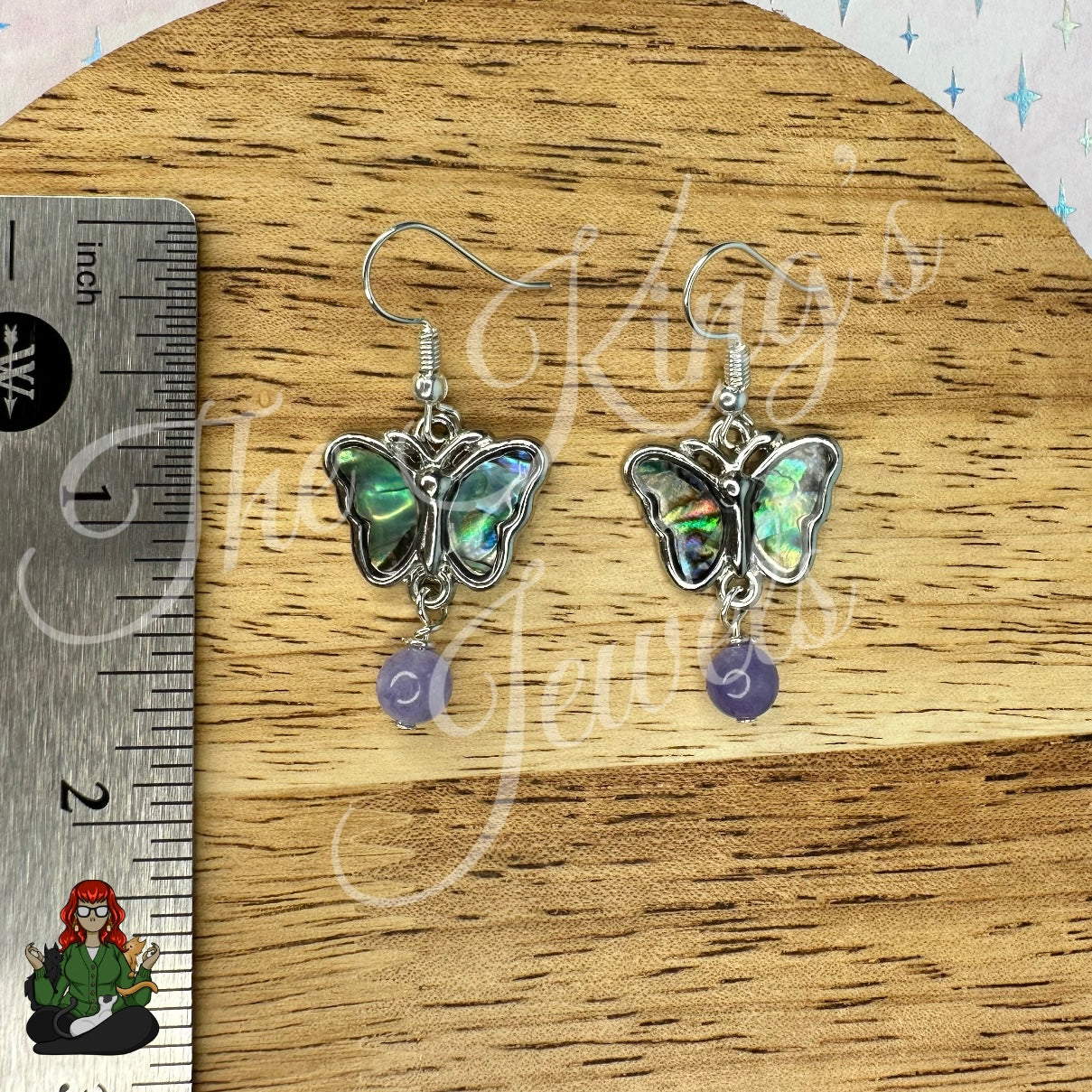 Katie - Butterfly & Purple Beaded Earrings!