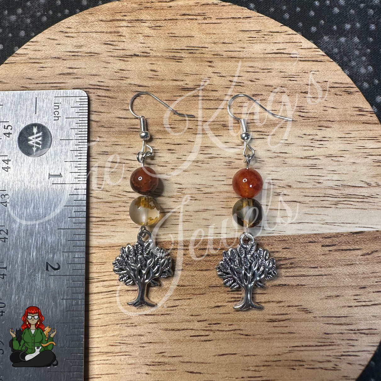 Katie - Red Carnelian Agate Tree of Life Earrings!