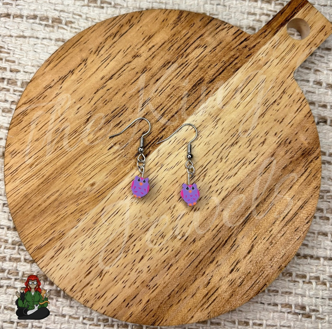 Shirley - Purple Owl Earrings!