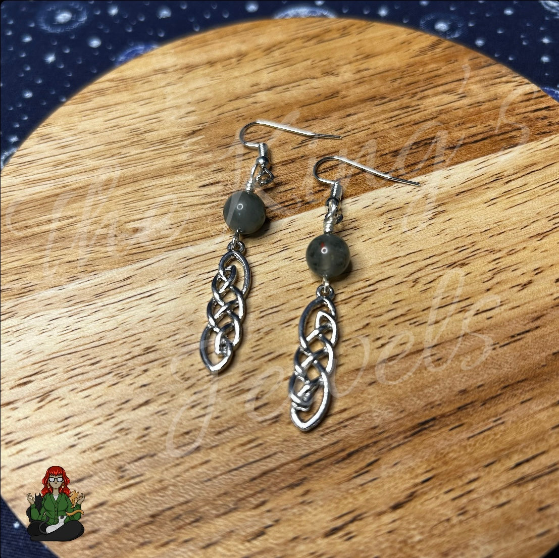 Katie - Celtic Knot & Bead Earrings!