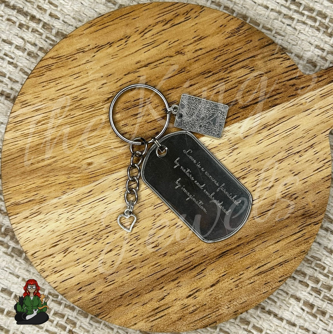 "Romantic" Etched Dog Tag Keychains! (Copy)