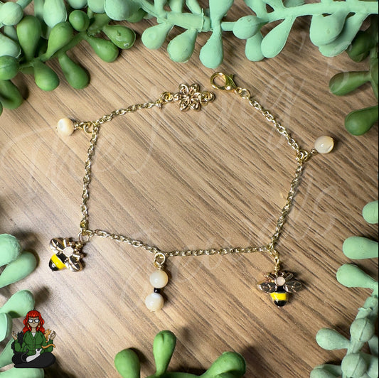 Rhiannon - Bee Mother of Pearl Bracelet!