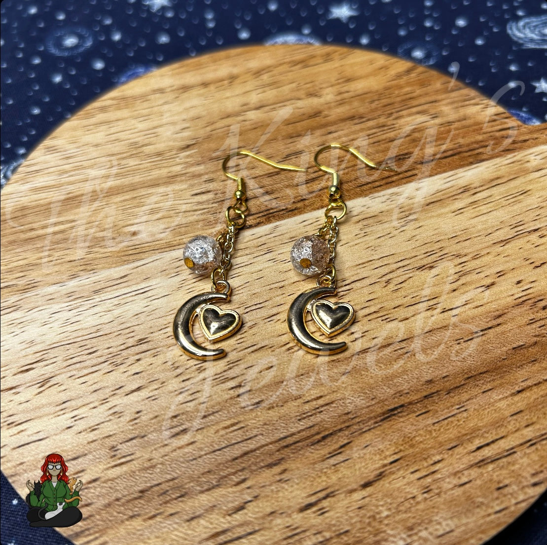 Gladys - Heart in the Moon Earrings!