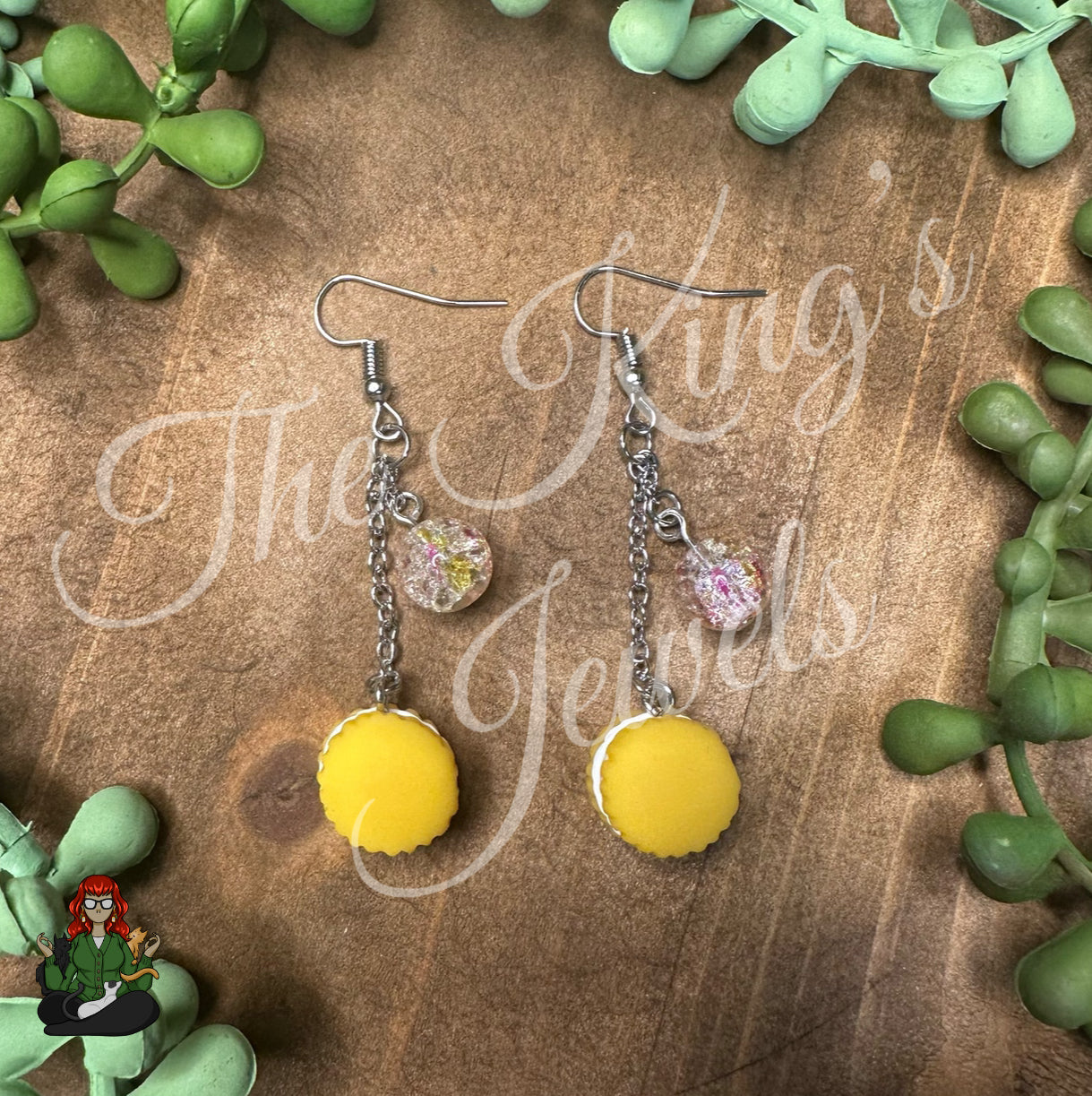 Gladys - Yellow Macron Earrings!