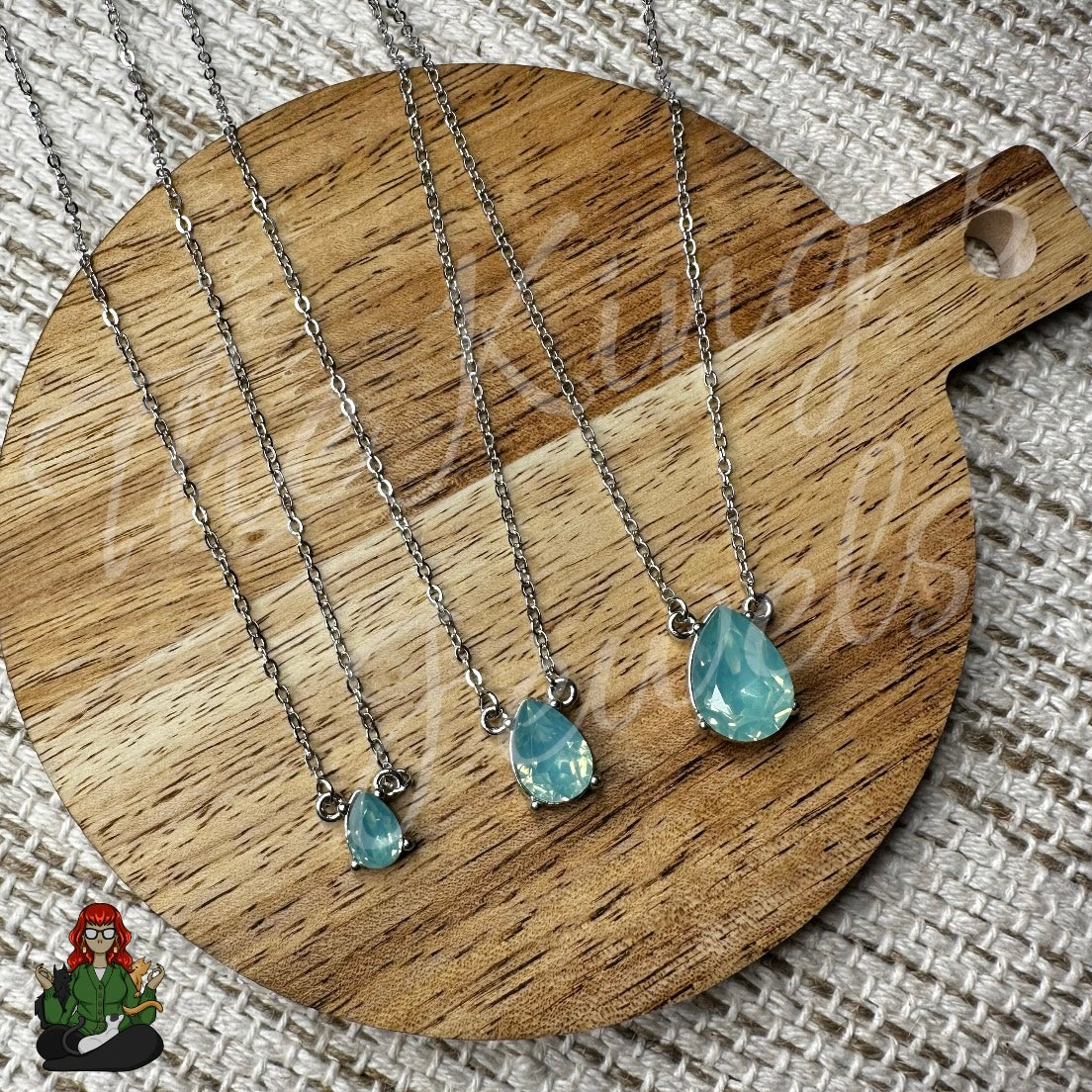 Ella - Teal Teardrop Necklaces!